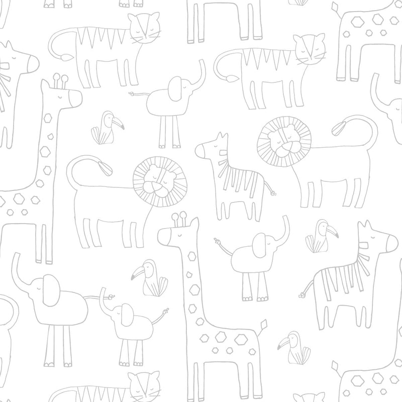 Papel de Parede Bichanos Cinza 2,80 x 0,45 m