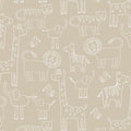 Papel de Parede Bichanos color Bege 2,80 x 0,45 m