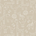 Papel de Parede Bichanos color Bege 2,80 x 0,45 m