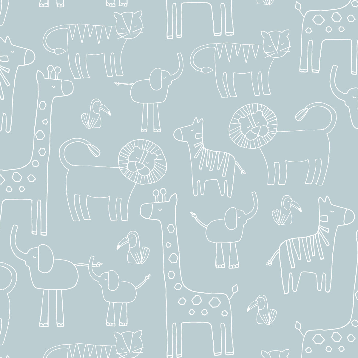 Papel de Parede Bichanos color Azul 2,80 x 0,45 m