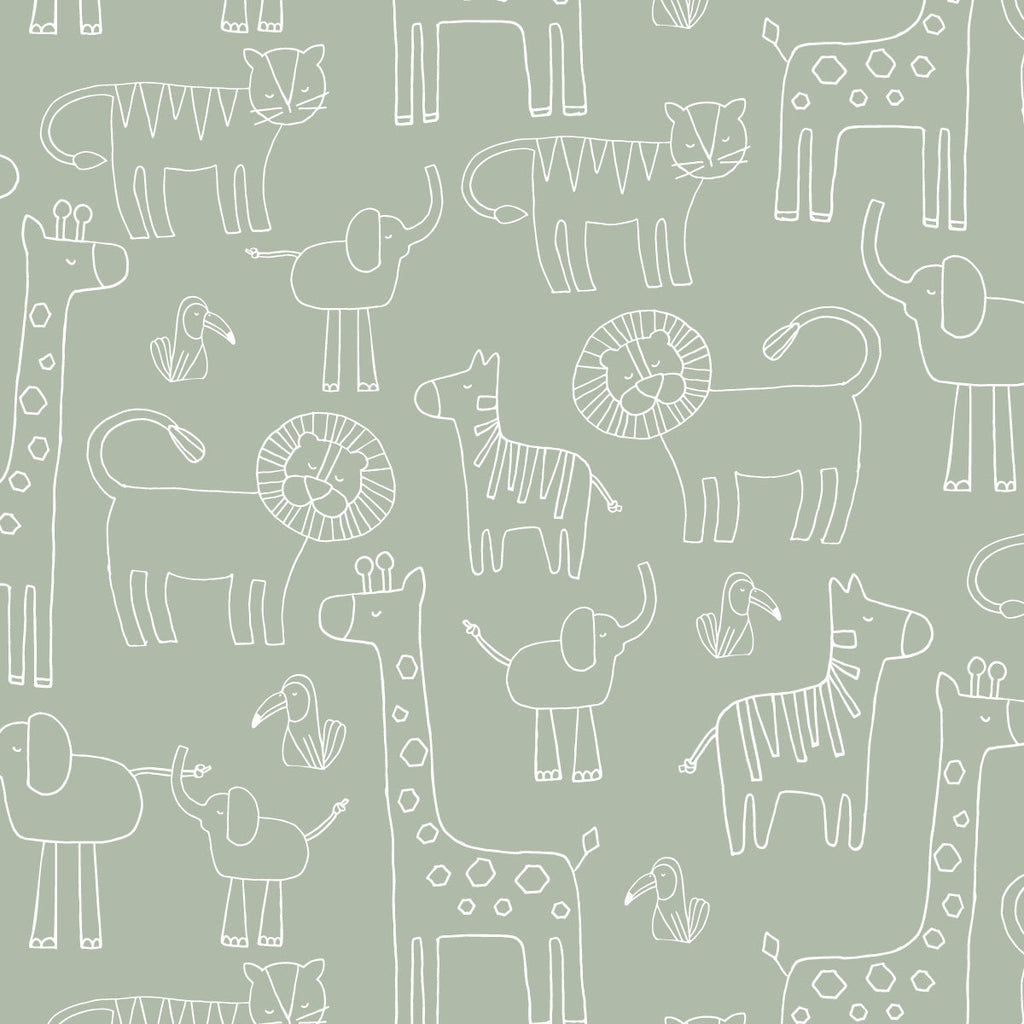 Papel de Parede Bichanos color Verde 2,80 x 0,45 m