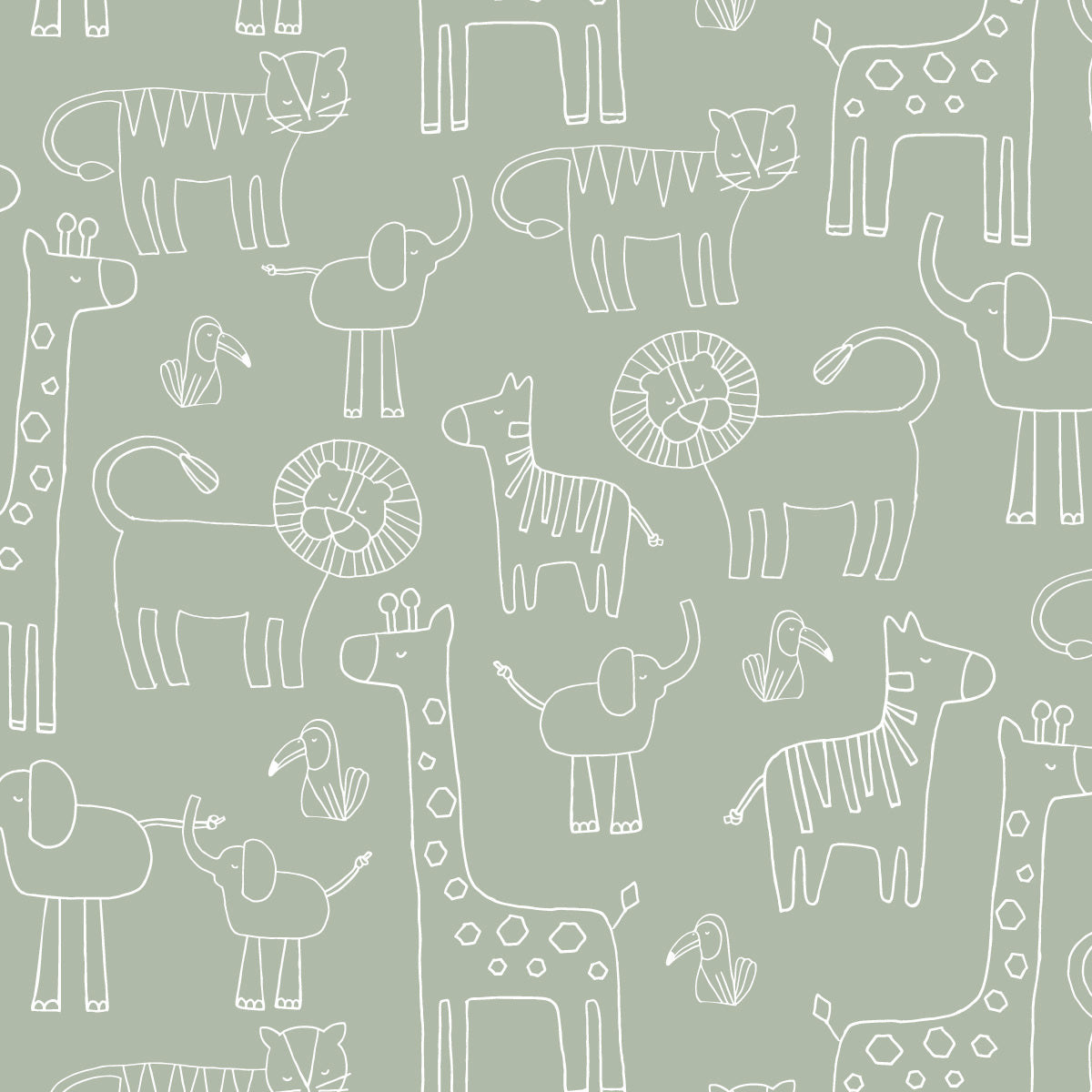 Papel de Parede Bichanos color Verde 2,80 x 0,45 m