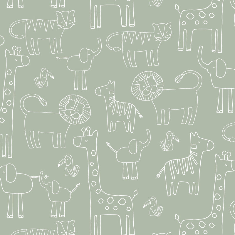 Papel de Parede Bichanos color Verde 2,80 x 0,45 m