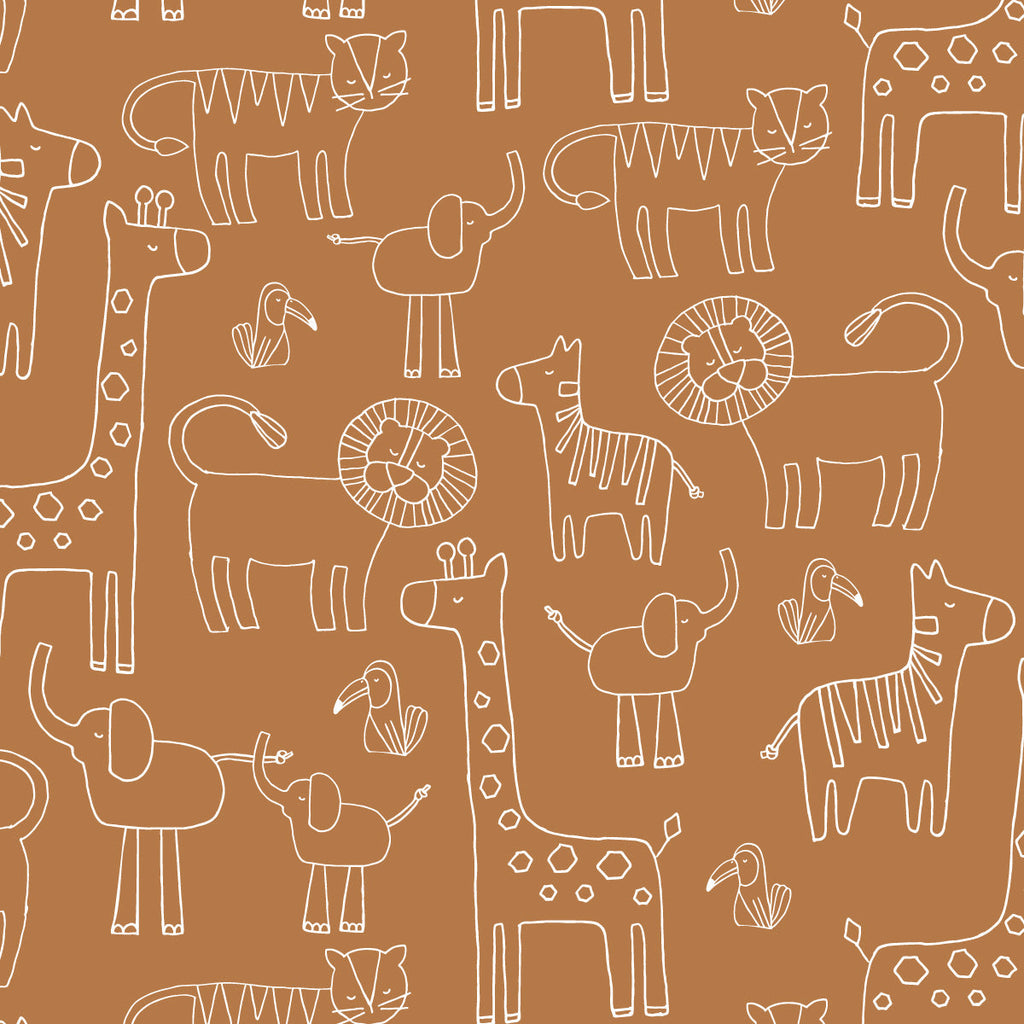 Papel de Parede Bichanos color Terracota 2,80 x 0,45 m