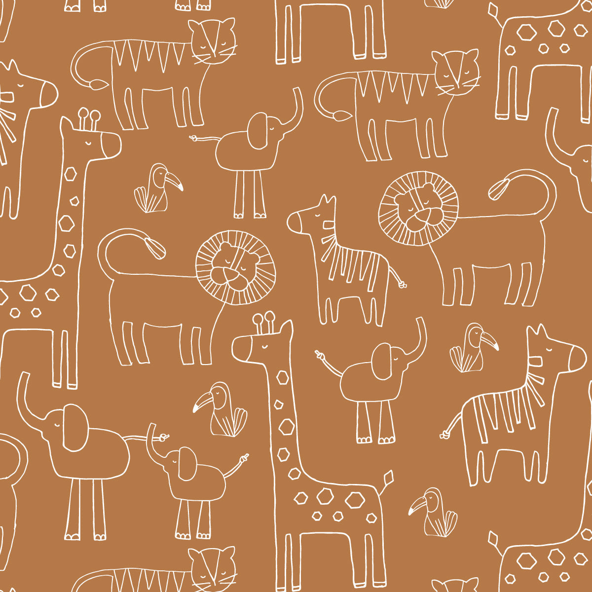 Papel de Parede Bichanos color Terracota 2,80 x 0,45 m