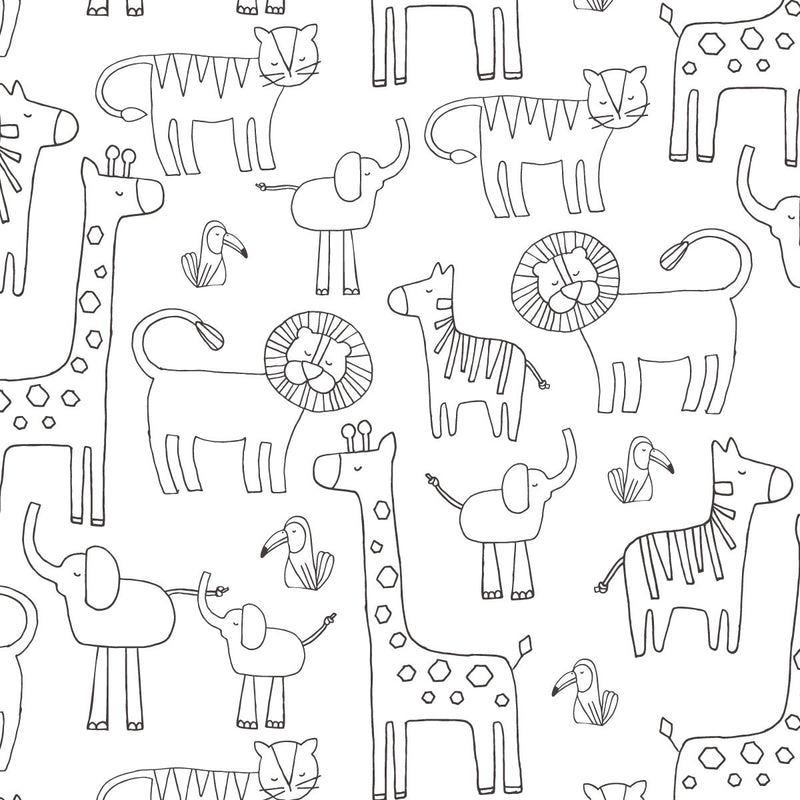 Papel de Parede Bichanos P&B 2,80 x 0,45 m
