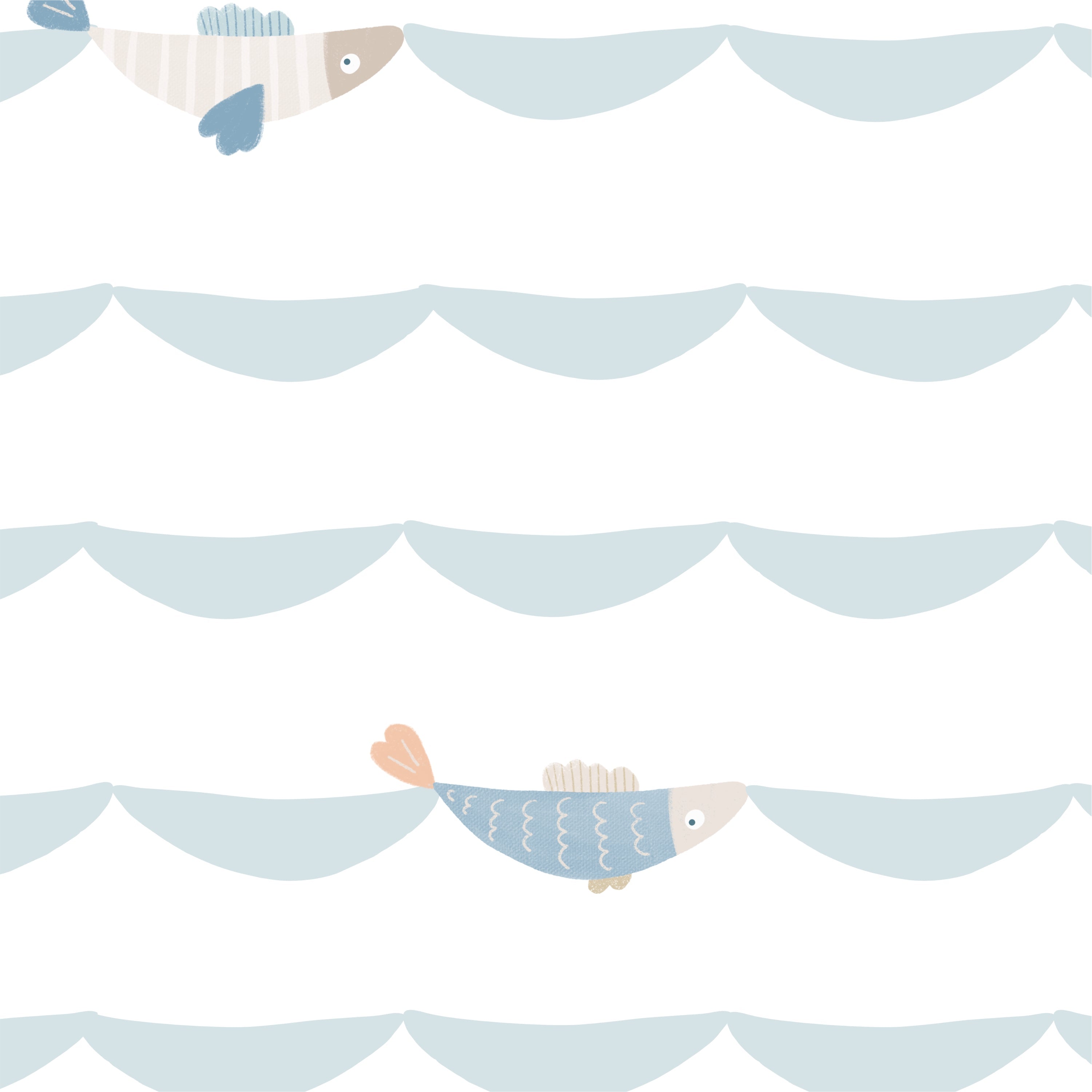 Papel de Parede Escamas Azul  2,80 x 0,45 m