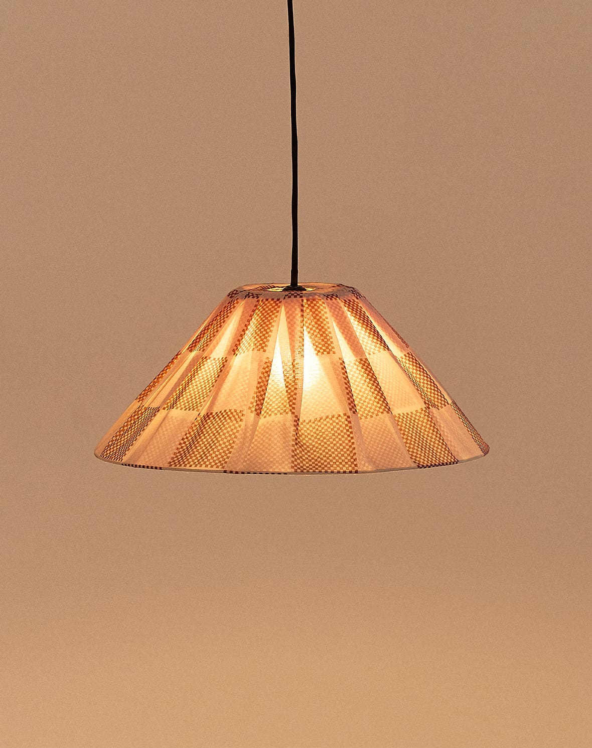 Lustre AVA peonias checks vermelho 50 X 21 cm