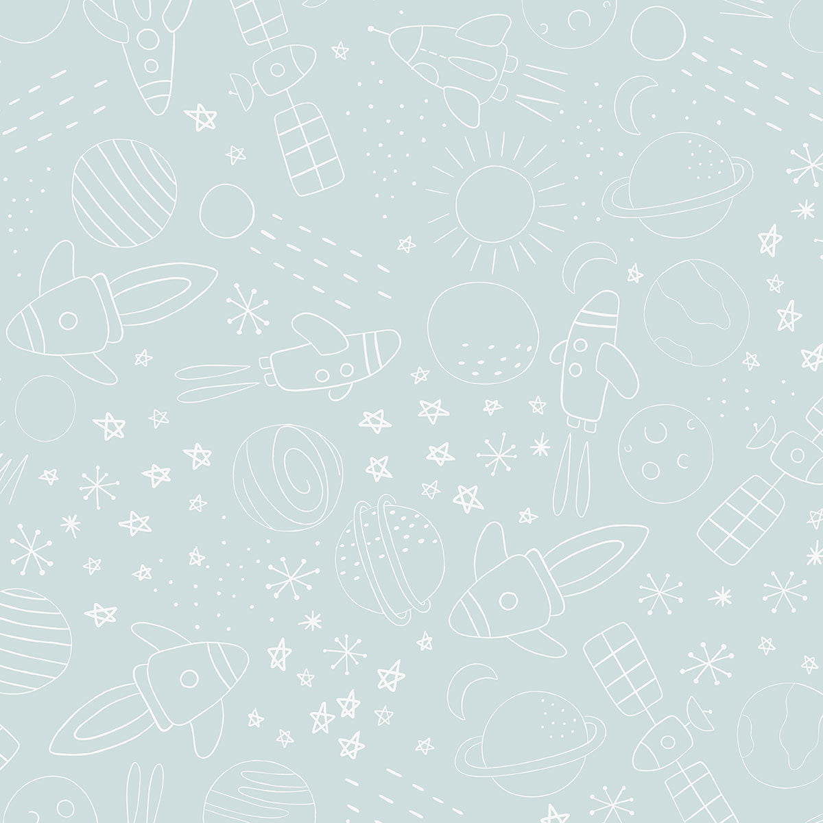 Papel de Parede Cosmos color Azul bebê 2,80 x 0,45 m