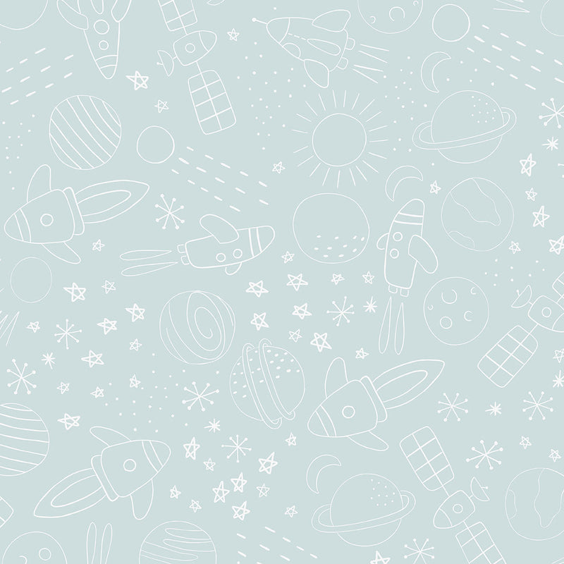 Papel de Parede Cosmos color Azul bebê 2,80 x 0,45 m