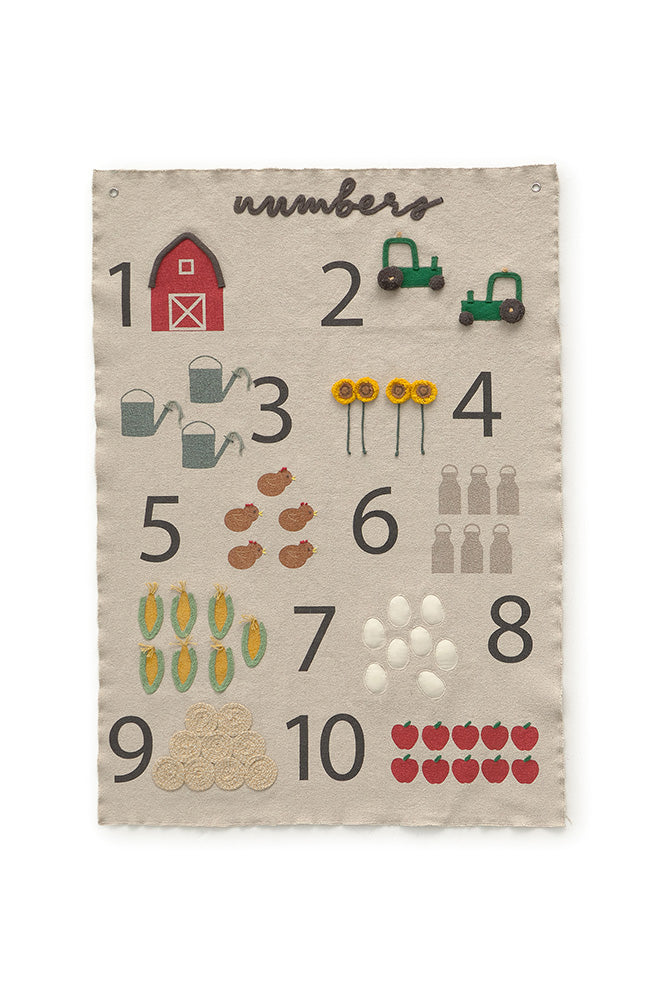 Enfeite Farm Numbers 70 x 100  cm