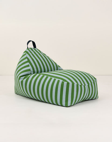 Puff BLISS listras Verde e Azul 65 x 100 x 55 cm