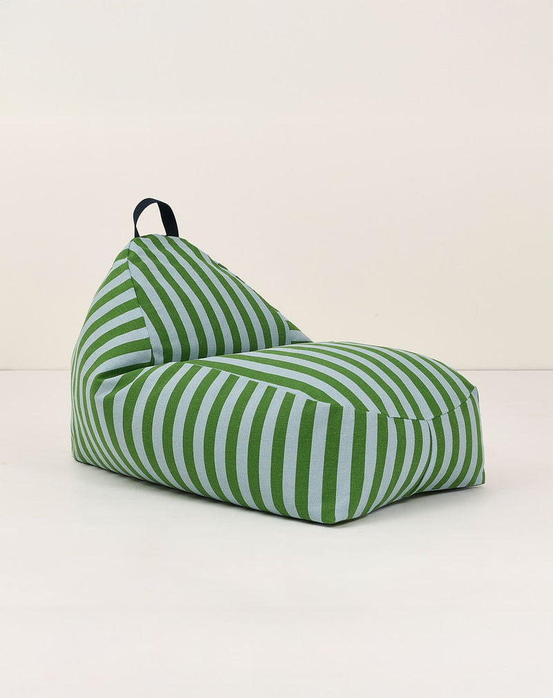 Puff BLISS listras Verde e Azul 65 x 100 x 55 cm