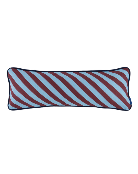 Almofada RAY listras marsala e azul 70 x 25 cm