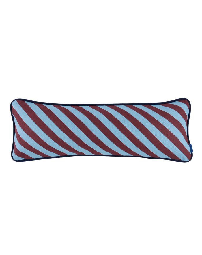 Almofada RAY listras marsala e azul 70 x 25 cm