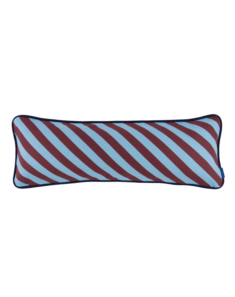 Almofada RAY listras marsala e azul 70 x 25 cm
