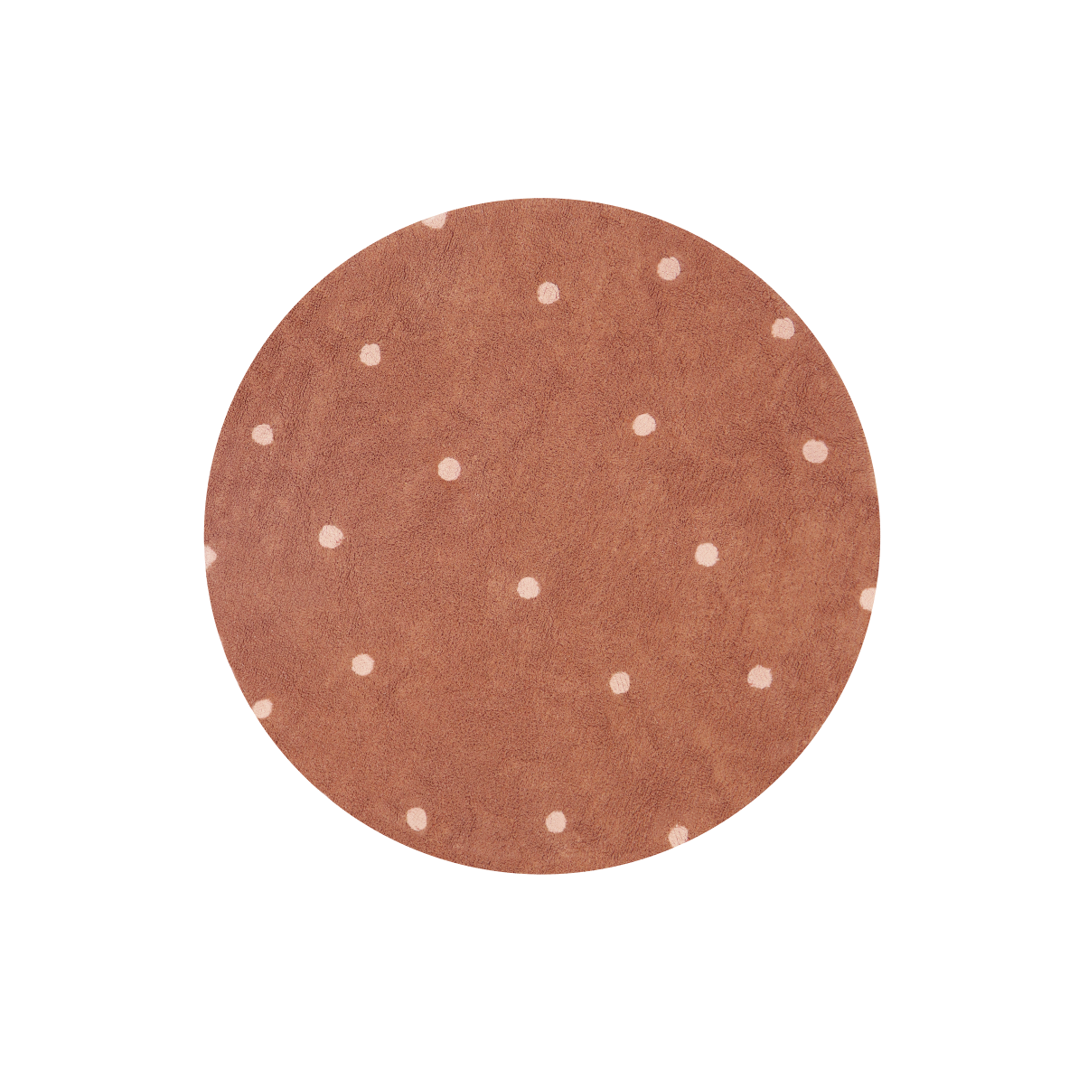 Tapete lavável Round Dot Castanha Ø 140 cm