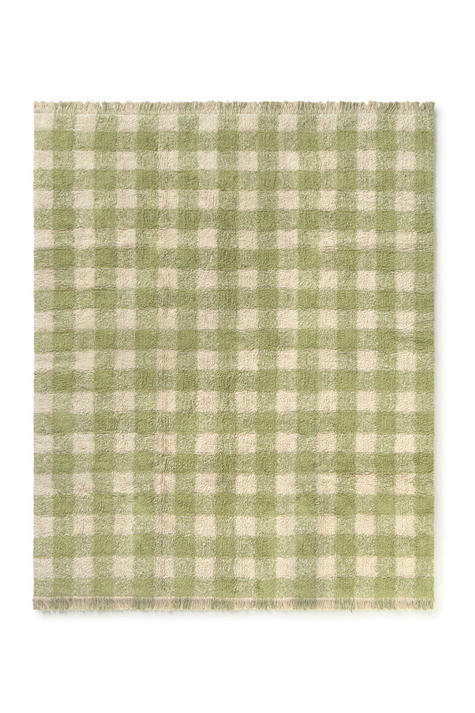 Tapete lavável Vichy Matcha 90 x 120 cm