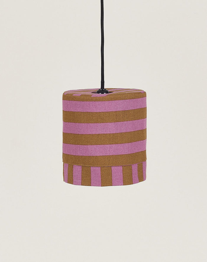 Lustre LINDA listras pink e curry 20 x 21 cm