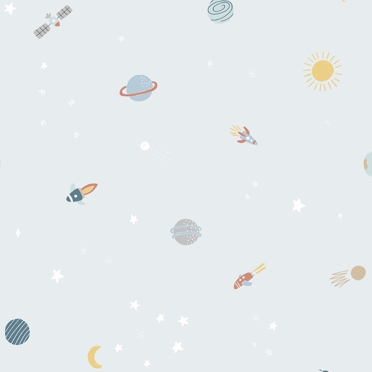 Papel de Parede Espaço  color Azul 2,80 x 0,45 m