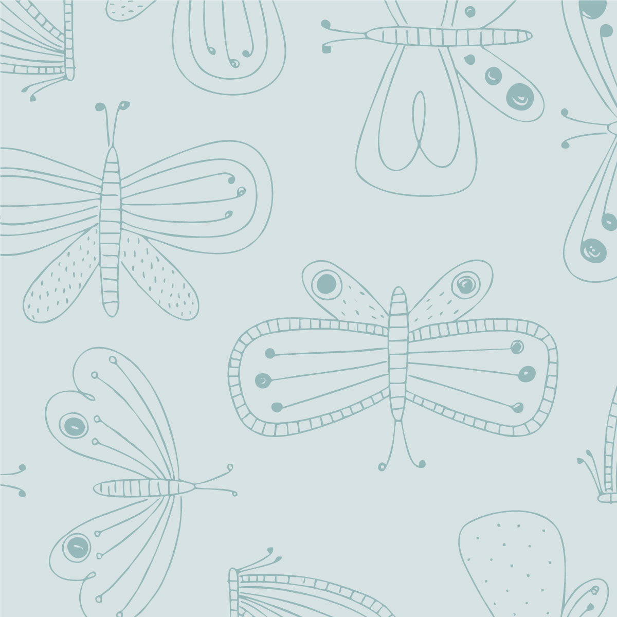 Papel de Parede Casa de Borboleta color Acqua 2,80 x 0,45 m