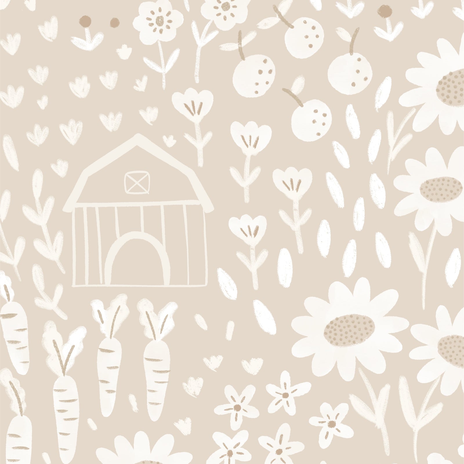 Papel de Parede Campo de Girassol color Bege  2,80 x 0,45 m
