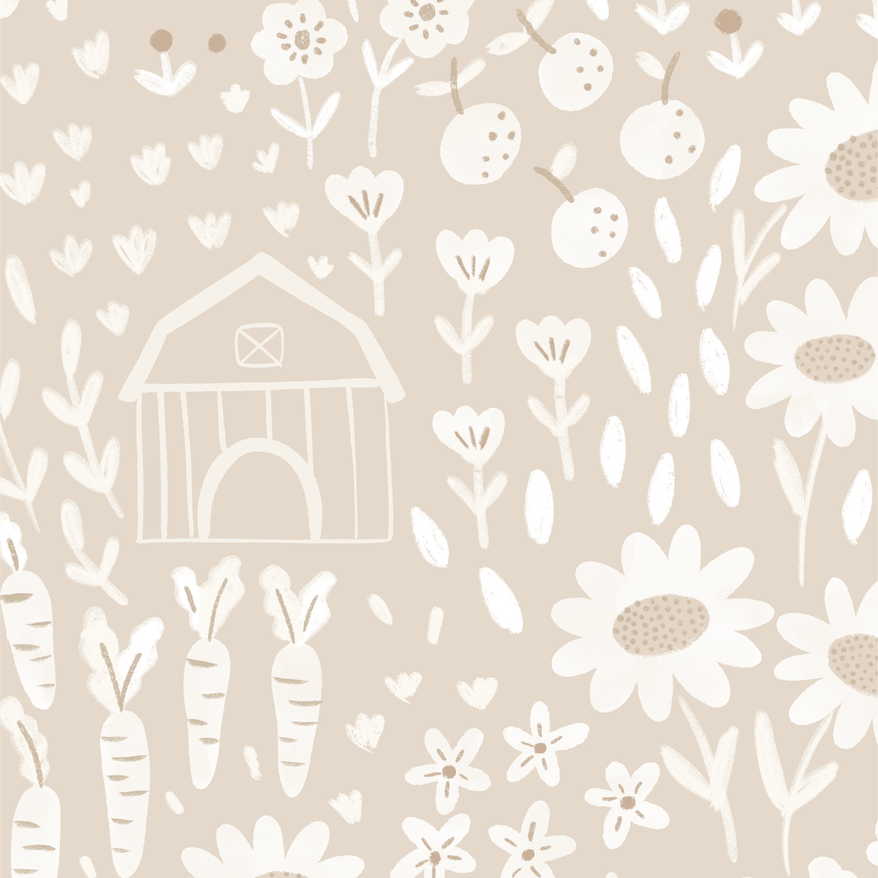 Papel de Parede Campo de Girassol color Bege  2,80 x 0,45 m