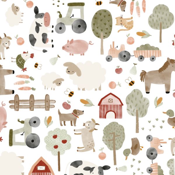 Papel de Parede Bichos da Fazenda  2,80 x 0,45 m