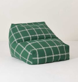 Puff VIBES beanbag verde e branco 74 x 40 x 60 cm