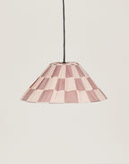 Lustre AVA peonias checks vermelho 50 X 21 cm