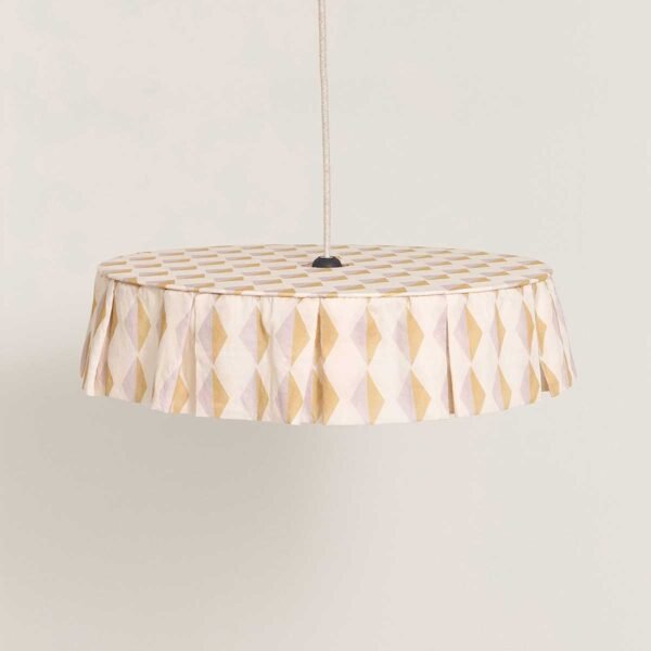 Lustre VIBES harlequim lilás e mostarda 50 x 12 cm