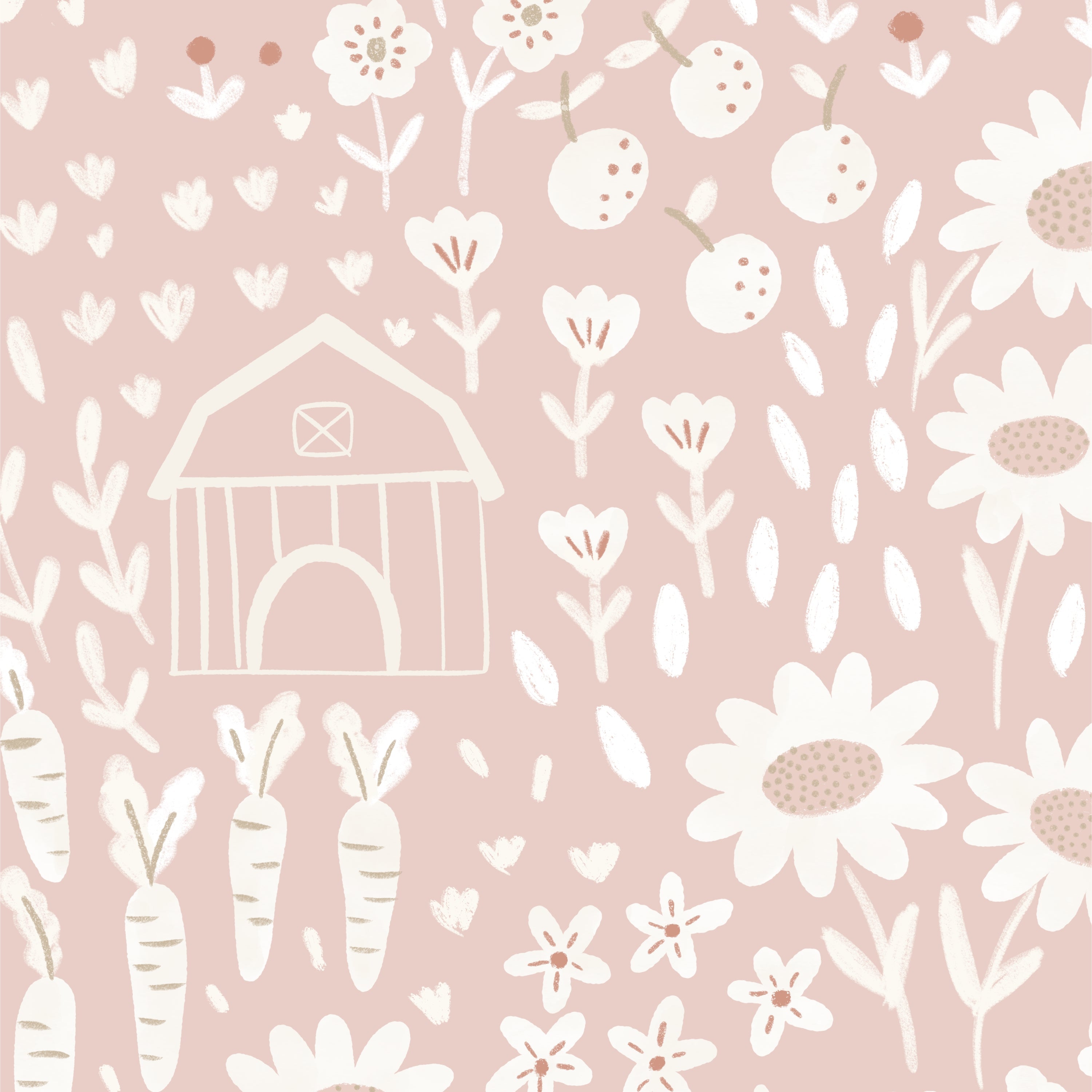 Papel de Parede Campo de Girassol color Rosa  2,80 x 0,45 m