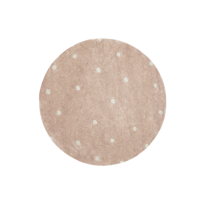 Tapete lavável Round Dot Rose Ø 140 cm