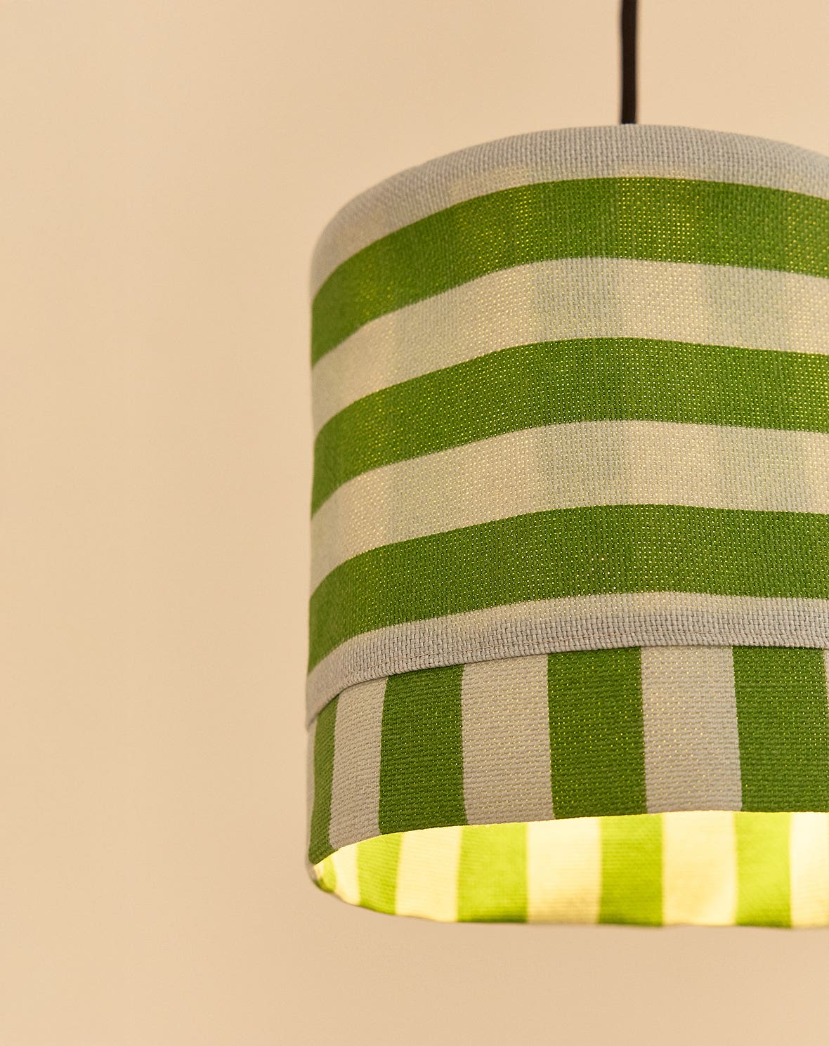 Lustre LINDA listras verde e azul 20 x 21 cm