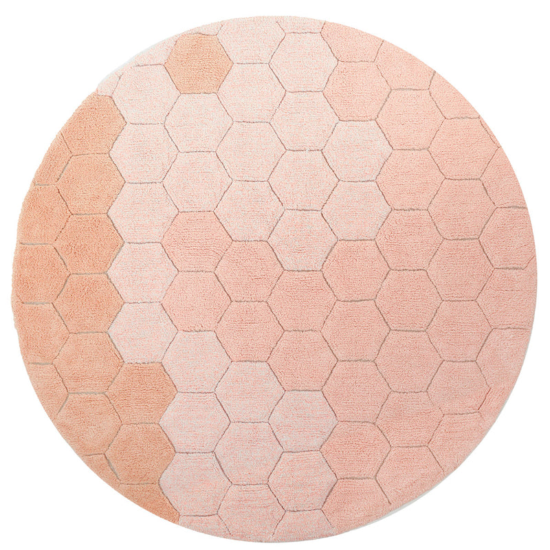 Tapete Redondo lavável Honeycomb Rose Ø 140 cm