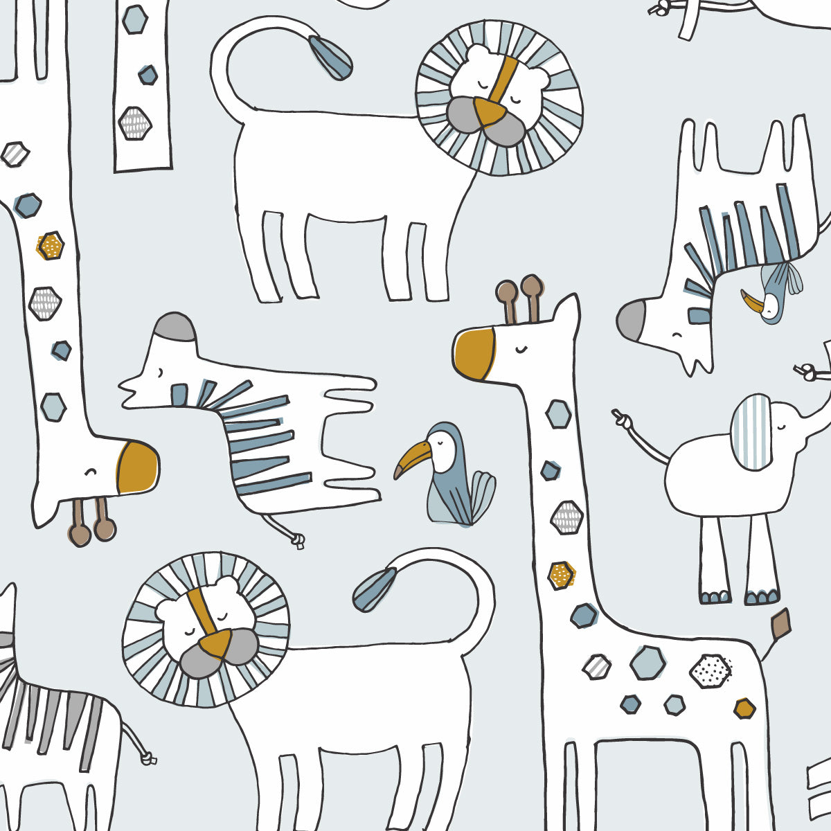 Papel de Parede Floresta color Azul 2,80 x 0,45 m