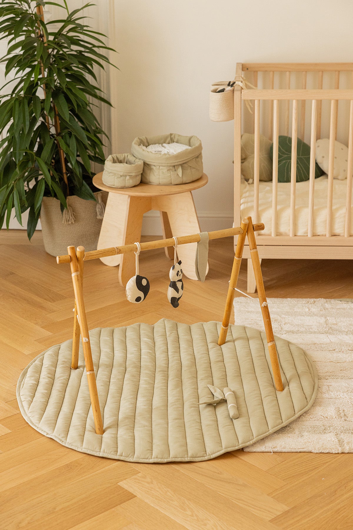 Playmat Lavável Redondo Bamboo Leaf Ø100 cm