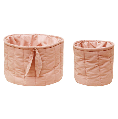 Cesto Kit de 2 Cestas Bambie Vintage Nude Ø 30 x 20 cm e Ø 15 x 15 cm