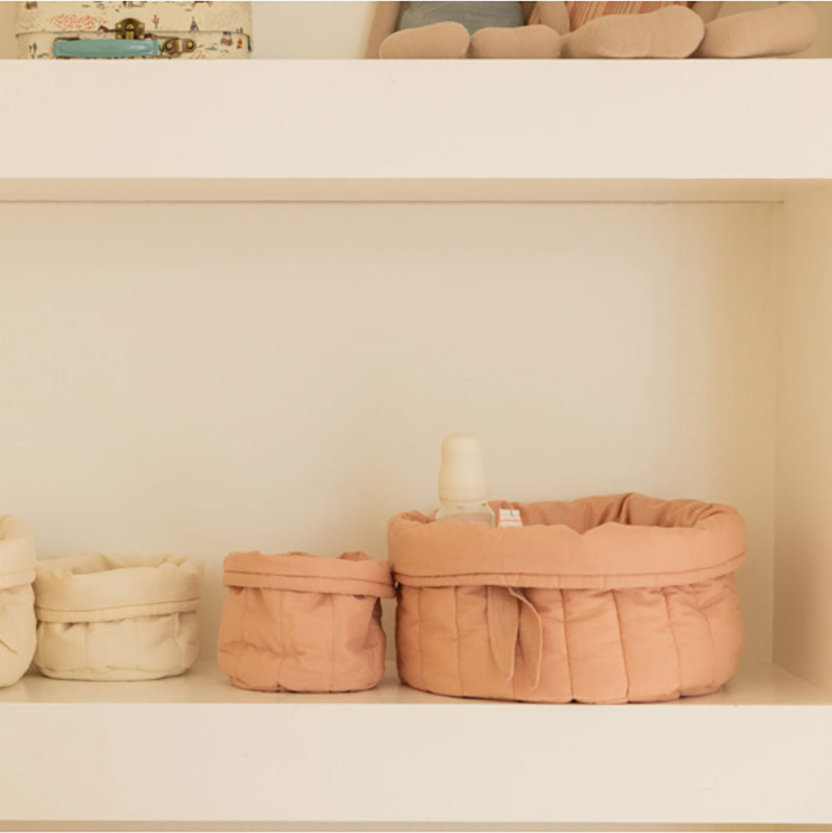 Kit de 2 Cestas Bambie Vintage Nude Ø 30 x 20 cm e Ø 15 x 15 cm