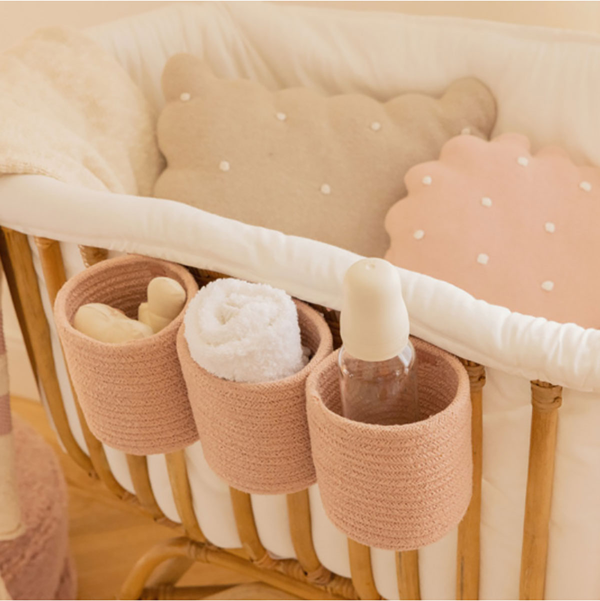 Cesta de berço Bobby Vintage Nude 12 x 32 x 10 cm