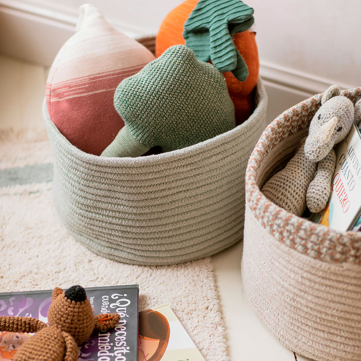 Cesta Gram Azul Sálvia 20 x 35 x 35 cm