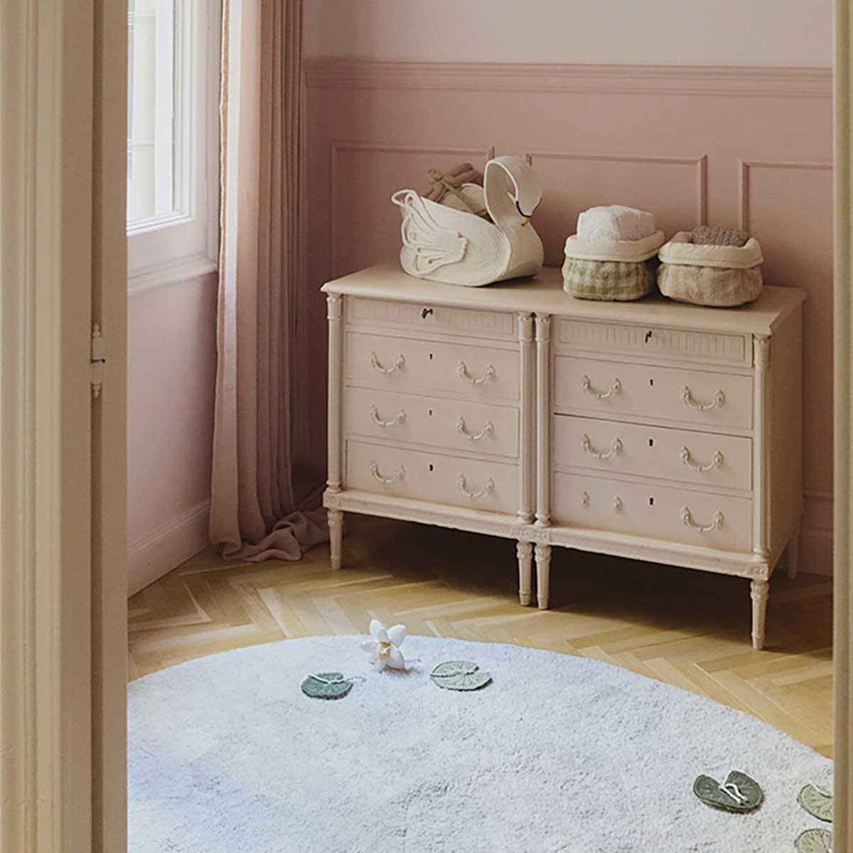 Cesta Acolchoada Rose 30 x 20 x 20 cm