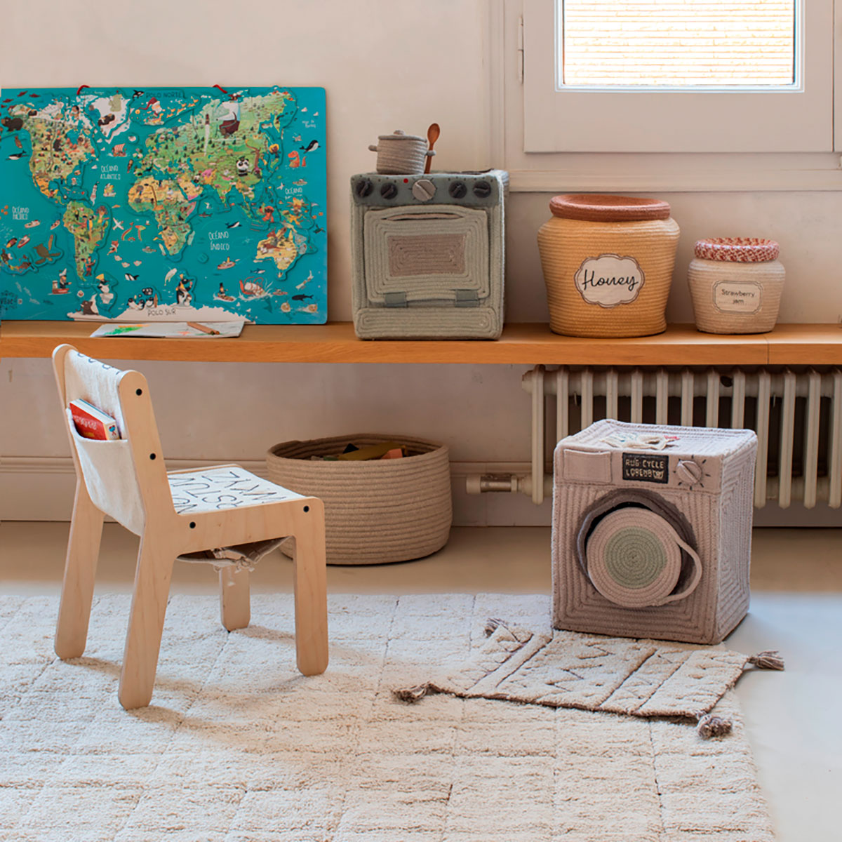 Cesta de brincar Washing Machine 30 x 33 x 31 cm