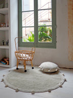 Tapete Redondo Lavável Bubbly Olive Ø 120 cm