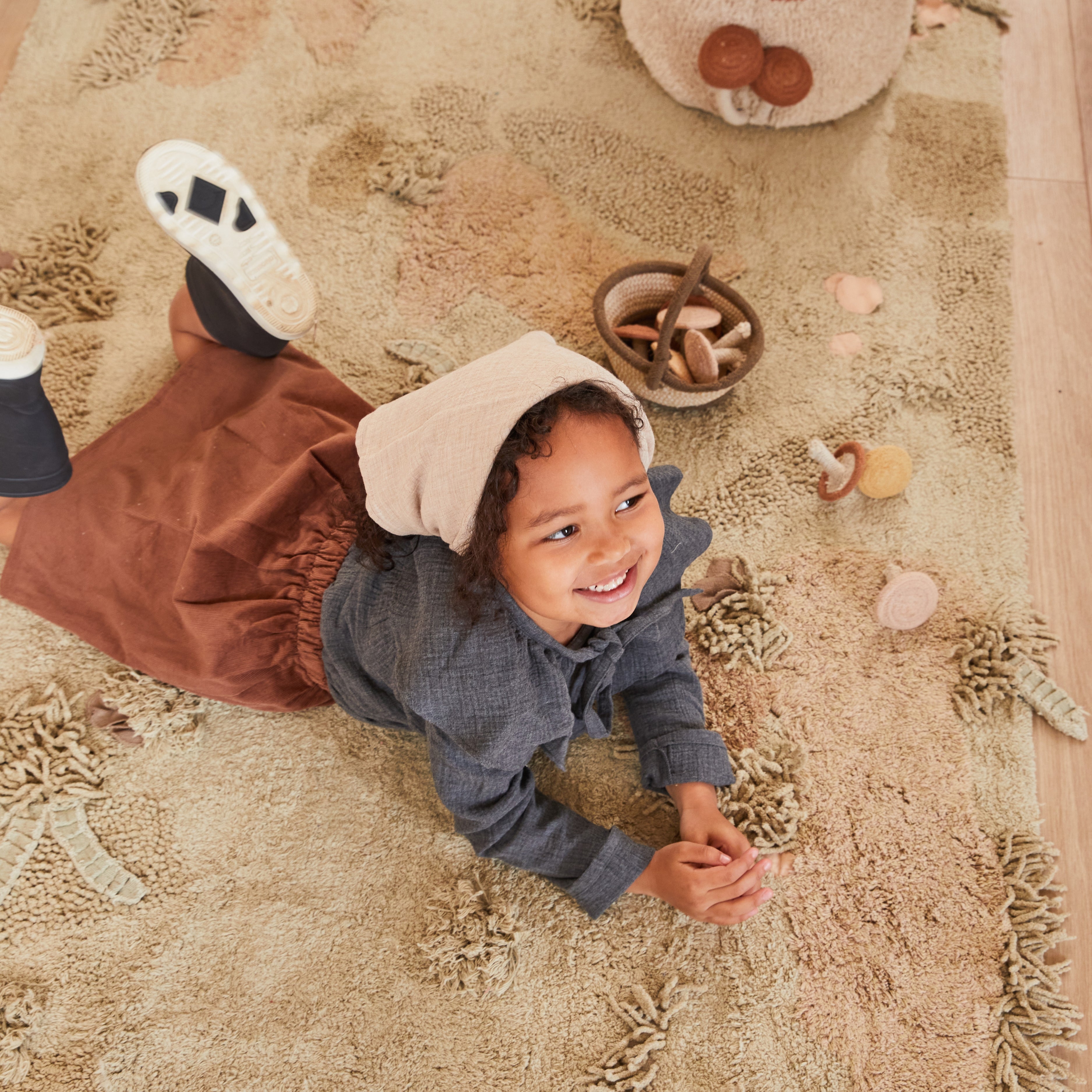 Tapete lavável interativo Mushroom Forest 120 x160 cm