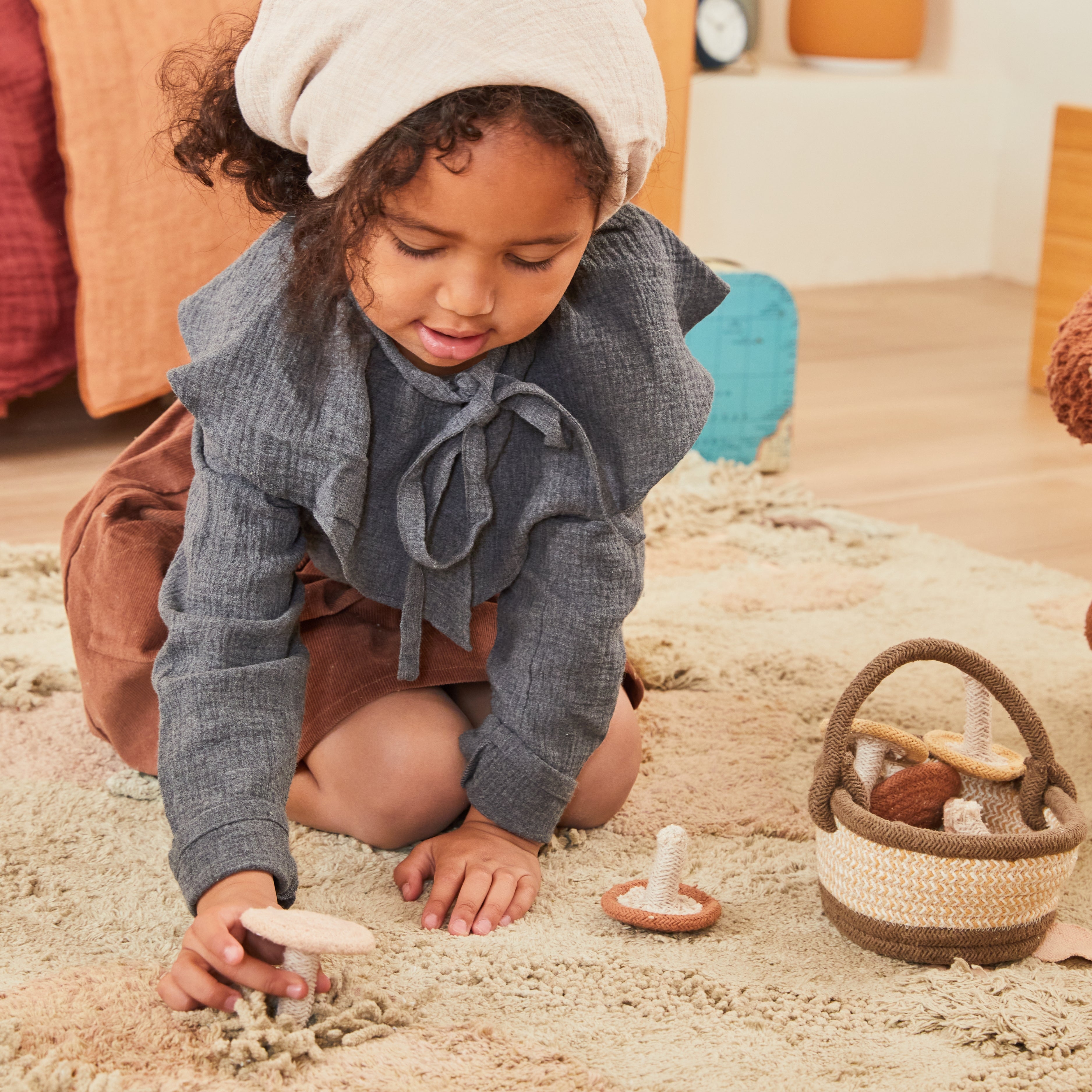 Tapete lavável interativo Mushroom Forest 120 x160 cm