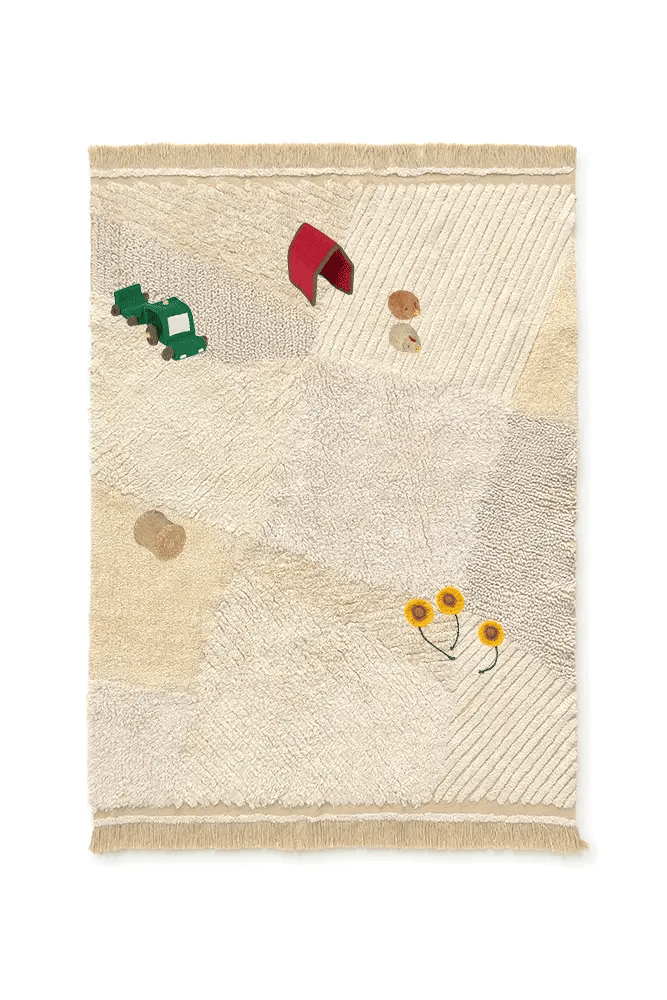 Tapete lavável interativo Farm Fields 120 x 170 cm