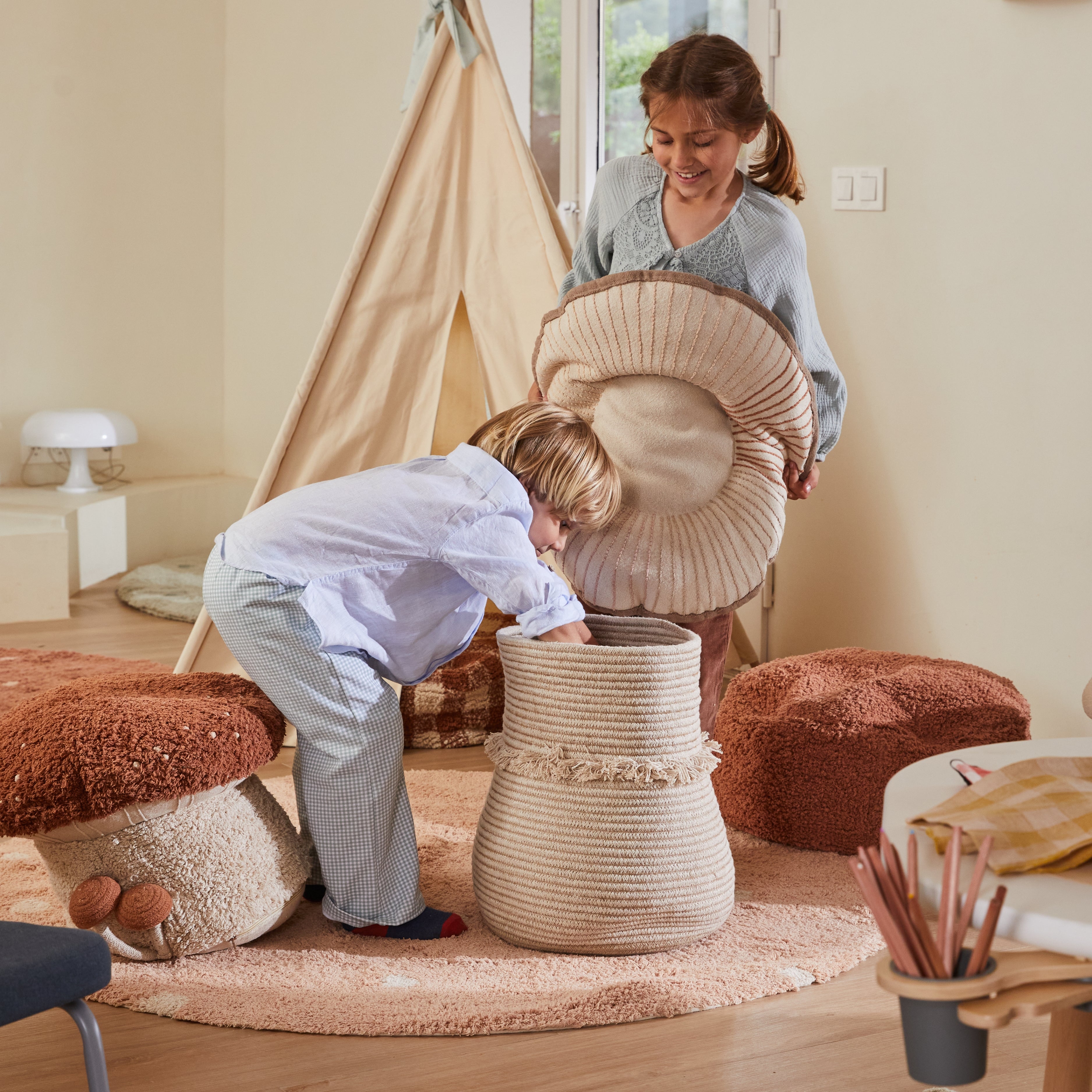 Tapete lavável Round Dot Rose Ø 140 cm