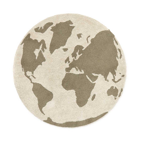 Tapete Lavável Redondo RugCycled Mapa Mundi Ø 120 cm