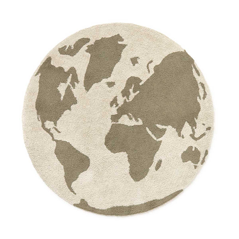 Tapete Lavável Redondo RugCycled Mapa Mundi Ø 120 cm